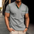 billige Casual T-shirts til mænd-Herre Henley-skjorte Tee Top Vanlig Henley Gade Ferierejse Kort Ærme Lomme Tøj Mode Designer Basale