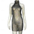 cheap Sexy Costumes-Metallic Backless Sparkle Body Chain Mini Dress Disco Solid Color Halter Neck Women&#039;s Party Club Adults&#039; Dress