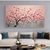 cheap Floral/Botanical Paintings-Handmade Oil Painting Canvas Wall Art Decor Pink Original Flowering tree Home Decor With Stretched FrameWithout Inner Frame Painting