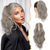 cheap Ponytails-Claw Clip Ponytail Extension 14&#039;&#039; Short Wavy Ponytail Hair Extensions for Women Curly Gray Thick Soft Synthetic Clip in Fake Pony Tails Hairpieces Daily Halloween