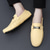 voordelige Casual loafers-lichtblauwe heren loafers - casual instapmocassins met metalen gespdetail, comfortabele schoenen voor autorijden en dagelijks gebruik