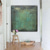 cheap Abstract Paintings-Handmade Oil Painting Canvas Wall Art Decoration Modern Nordic Minimalism Green Texture for Home Decor Rolled Frameless Unstretched Painting