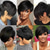 cheap Human Hair Capless Wigs-Bob Wig Human Hair Short Pixie Cut Wigs for Black Women Human Hair Wig with Bangs Glueless Layered Wig None Lace Front Wig Full Machine Made Wig 1B Color