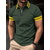 voordelige klassieke polo-Voor heren POLO Shirt Polo met rits Buiten Sport Revers Kwart ritssluiting Korte mouw Modieus Modern Kleurenblok Gestreept Lapwerk Vetoketju Zomer Normale pasvorm Leger Groen Donkerblauw POLO Shirt