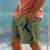 billige strandshorts for menn-dyrehai print herre bomullsshorts sommer hawaiiansk shorts strandshorts snøring elastisk midje komfort pustende kort utendørsferie gå ut bomullsblanding mote casual hvit armygrønn