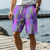 זול מכנסי חוף קצרים לגברים-גיאומטריה גברים נופש 3D מודפס לוח מכנסי ים בגד ים שרוך מותן אלסטי עם בטנת רשת אלוהה בסגנון הוואי חוף ים עד 3xl
