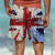 olcso férfi strandnadrág-nemzeti zászló hazafias férfi üdülőhely 3D-s nyomtatott deszka rövidnadrág fürdőnadrág elasztikus derék húzózsinór hálós béléssel aloha hawaii stílusú nyaralás strand s 3xl