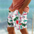 levne pánské plážové šortky-palm tree pánské letovisko 3D tištěné šortky plavky elastický pas stahovací šňůrka s podšívkou ze síťoviny aloha havajský styl dovolená pláž s až 3xl