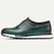 cheap Men&#039;s Premium Shoes-Men&#039;s Premium Cowhide Leather Slip-On Loafers – Green and Black Brogue Design, Comfortable Cushioned Sole, Casual and Formal Shoes