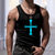 cheap Men&#039;s 3D T-shirts-Cross Sports Fashion Men&#039;s Subculture Style 3D Print Tank Top Vest Top Sleeveless T Shirt for Men Sports Outdoor Casual Gym T shirt Blue Red &amp; White Purple Sleeveless Crew Neck Shirt Summer
