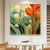 cheap Floral/Botanical Paintings-Handmade Original Flower Oil Painting On Canvas  Abstract plant Art Painting for Home Decor With Stretched Frame/Without Inner Frame Painting