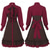 baratos Vestidos-Gótica Lolita Punk e gótico Steampunk Vestidos Bispo Com Babados Bloco de cor Aberto para a Lateral Fantasia Mulheres Fantasia Steampunk Espetáculo Mascarilha Adulto Vestido