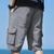 cheap Outdoor-Men&#039;s Cargo Shorts Casual Shorts Drawstring Elastic Waist Plain Breathable Soft Casual Weekend 100% Cotton Fashion Streetwear Black Khaki Micro-elastic