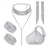 cheap Wearable Accessories-Bride Jewelry Set Full of Diamond Claw Chains Tassel Earrings Left And Right Hand Chains Neck Chains Handheld Bag