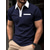 voordelige poloshirt-Voor heren POLO Shirt Polo&#039;s met knopen liiketoiminta Casual Revers Korte mouw Modieus Basic Kleurenblok Lapwerk Zak Zomer Normale pasvorm Zwart Wit Marineblauw Bruin Grijs POLO Shirt