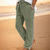 cheap Linen Pants-Men&#039;s Linen Pants Trousers Beach Pants Patchwork Drawstring Elastic Waist Plaid Comfort Breathable Casual Daily Holiday Fashion Classic Style White Army Green
