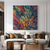 cheap Abstract Paintings-Mintura Handmade Colorful Oil Paintings On Canvas Wall Art Decoration Modern Abstract Feather Pictures For Home Decor Rolled Frameless Unstretched Painting