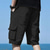 cheap Outdoor-Men&#039;s Cargo Shorts Casual Shorts Drawstring Elastic Waist Plain Breathable Soft Casual Weekend 100% Cotton Fashion Streetwear Black Khaki Micro-elastic
