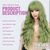 cheap Party Wigs-Green Wig with Bangs Soft Long Wavy Wigs for Women Curly Synthetic Fiber Wig Replacement Halloween Costumes Cosplay Party Wigs St.Patrick&#039;s Day Wigs