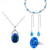 cheap Wearable Accessories-Online Celebrity The Same New Type Of Imitation Natural Topaz Suit Tiktok Live Broadcast Popular Color Treasure Ring Earring Pendant Female