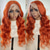 cheap Human Hair Lace Front Wigs-Human Hair 13x4 Body Wave Orange Ginger Lace Front Wigs 12-28 Inch150% Density With Baby Hair For Black Women Lace Frontal Wig