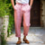 tanie lniane spodnie-Męskie Lniane spodnie Spodnie Letnie spodnie Spodnie plażowe Przednia kieszeń Prosta noga Równina Komfort Oddychający Codzienny Święto Mieszanka len / bawełna Moda Podstawowy Rumiany róż