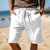 cheap Linen Pants-Men&#039;s Shorts Linen Shorts Summer Shorts Pocket Drawstring Elastic Waist Plain Comfort Breathable Short Casual Daily Holiday Fashion Classic Style White Yellow