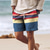 tanie męskie szorty plażowe-Stripe Color Block Men&#039;s Resort spodenki planszowe z nadrukiem 3D kąpielówki elastyczny pas sznurek z siateczkową podszewką aloha styl hawajski wakacje plaża od rozmiaru s do 3xl