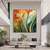 cheap Floral/Botanical Paintings-Handmade Original Flower Oil Painting On Canvas  Abstract plant Art Painting for Home Decor With Stretched Frame/Without Inner Frame Painting