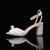 preiswerte Formell-Hochzeitsschuhe für Braut, Brautjungfer, Damen, Peeptoe, weiß, beige, PU-Sandalen mit Imitationsperle, Blockabsatz, klobiger Absatz, Knöchelriemen, Hochzeit, Party, Abend, Alltag, elegant, klassisch