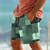 billiga strandshorts för män-rutigt färgblock herrresort 3d-tryckta boardshorts badbyxor elastisk midja med dragsko med meshfoder aloha hawaiiansk stil semesterstrand s till 3xl
