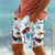 levne pánské plážové šortky-palm tree pánské letovisko 3D tištěné šortky plavky elastický pas stahovací šňůrka s podšívkou ze síťoviny aloha havajský styl dovolená pláž s až 3xl