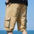 cheap Outdoor-Men&#039;s Cargo Shorts Casual Shorts Drawstring Elastic Waist Plain Breathable Soft Casual Weekend 100% Cotton Fashion Streetwear Black Khaki Micro-elastic