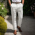 cheap Linen Pants-Men&#039;s Linen Pants Trousers Summer Pants Zipper Button Pocket Plain Comfort Breathable Outdoor Daily Going out Linen Cotton Blend Fashion Casual White Blue