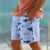 billige strandshorts til mænd-dyrehajprint til mænds bomuldsshorts sommer hawaiianske shorts strandshorts snoretræk elastisk taljeprint komfort åndbar kort udendørs ferie gå ud bomuldsblanding bukser