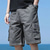 cheap Outdoor-Men&#039;s Cargo Shorts Casual Shorts Drawstring Elastic Waist Plain Breathable Soft Casual Weekend 100% Cotton Fashion Streetwear Black Khaki Micro-elastic