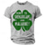 cheap Men&#039;s 3D T-shirts-Graphic Four Leaf Clover Prone to Shenanigans and Malarkey Daily Designer Casual Men&#039;s 3D Print T shirt Tee Sports Outdoor Holiday Going out St. Patrick T shirt Pink Green Light Grey Short Sleeve