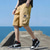 cheap Outdoor-Men&#039;s Cargo Shorts Casual Shorts Drawstring Elastic Waist Plain Breathable Soft Casual Weekend 100% Cotton Fashion Streetwear Black Khaki Micro-elastic