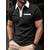 cheap Polo Shirts-Men&#039;s Polo Shirt Button Up Polos Business Casual Lapel Short Sleeve Fashion Basic Color Block Patchwork Pocket Summer Regular Fit Black White Navy Blue Brown Gray Polo Shirt