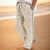 Χαμηλού Κόστους λινό παντελόνι-Ανδρικά Λευκά παντελόνια Παντελόνια Παντελόνι παραλίας Κουρελού Κορδόνι Ελαστική μέση Καρό Άνεση Αναπνέει Causal Καθημερινά Αργίες Μοντέρνα Κλασσικό στυλ Λευκό Πράσινο Χακί