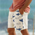 billige strandshorts til mænd-dyrehajprint til mænds bomuldsshorts sommer hawaiianske shorts strandshorts snoretræk elastisk taljeprint komfort åndbar kort udendørs ferie gå ud bomuldsblanding bukser