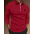 cheap Classic Polo-Men&#039;s Polo Shirt Waffle Polo Shirt Work Daily Wear Lapel Long Sleeve Fashion Comfortable Plain Embroidered Zip Up Spring &amp;  Fall Regular Fit Black Red Brown Beige Polo Shirt