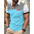 cheap Classic Polo-Men&#039;s Polo Shirt Button Up Polos Casual Sports Lapel Short Sleeve Fashion Basic Color Block Striped Patchwork Summer Regular Fit White Yellow Burgundy Navy Blue Blue Polo Shirt