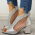 cheap Dress Sandals-Women&#039;s Elegant Gold Glitter Heeled Sandals with Peep Toe and Chunky Heel for Wedding and Evening Events