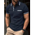 cheap Classic Polo-Men&#039;s Polo Shirt Button Up Polos Casual Sports Lapel Short Sleeve Fashion Basic Color Block Patchwork Pocket Summer Regular Fit Navy White Wine Blue Gray Polo Shirt