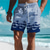 olcso férfi strandnadrág-hullámok férfi üdülő 3D nyomtatott deszka rövidnadrág fürdőnadrág elasztikus derék húzózsinór hálós béléssel aloha hawaii stílusú üdülési strand s 3xl
