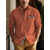 cheap Designer Collection-30% Linen Splice Men&#039;s Linen Shirt Shirt Button Up Shirt Summer Shirt Black Red Army Green Long Sleeve Color Block Lapel Spring &amp;  Fall Outdoor Daily Clothing Apparel