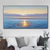 abordables Peintures paysages-grande peinture à l'huile de paysage marin de coucher de soleil peinte à la main sur toile originale abstraite peinture de paysage de mer bleue art mural texturé salon décor à la maison sans cadre