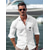 cheap Designer Collection-30% Linen Pocket Men&#039;s Linen Shirt Shirt Beach Shirt White Pink Blue Long Sleeve Coconut Tree Lapel Spring &amp;  Fall Outdoor Daily Clothing Apparel