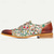baratos Sapatos Sociais Elementares-Sapatos masculinos vermelho marrom artístico floral estampado couro italiano de grão integral couro antiderrapante cadarço